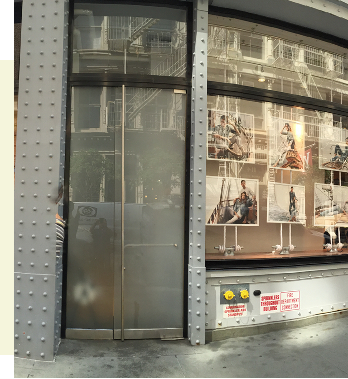 Storefront with large window display and door.
